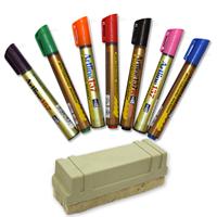 Artline 157 Karışık Renk 4 Adet Yazı Tahtası Kalemi ve Büyük Keçeli Silgi